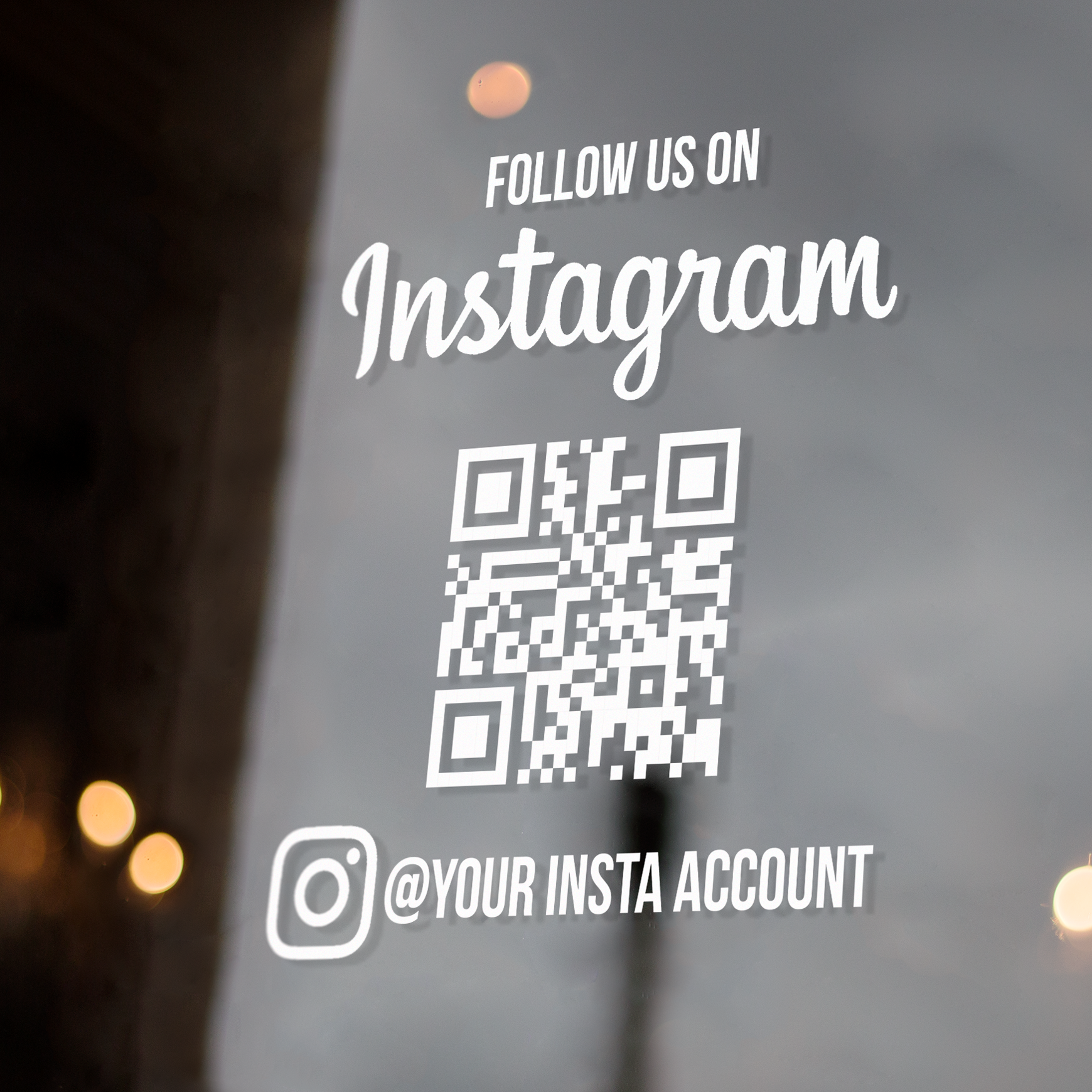 instqr Follow us on Instagram Shop Window QR Code Vinyl Business Decal Sticker